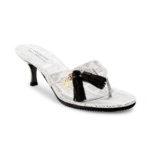 John Galliano Mini Newspaper Print  Sandals